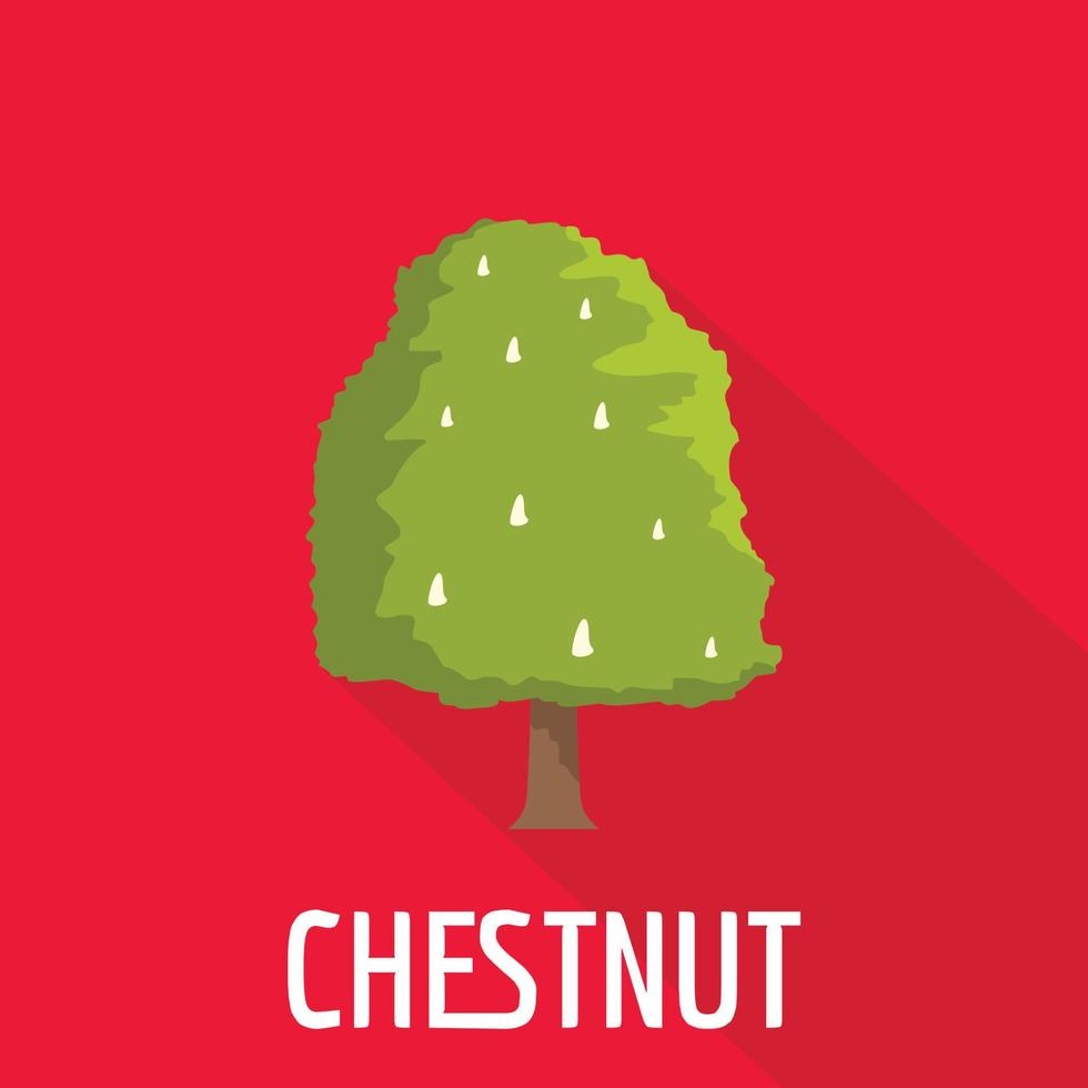 Chestnut tree icon, flat style vector