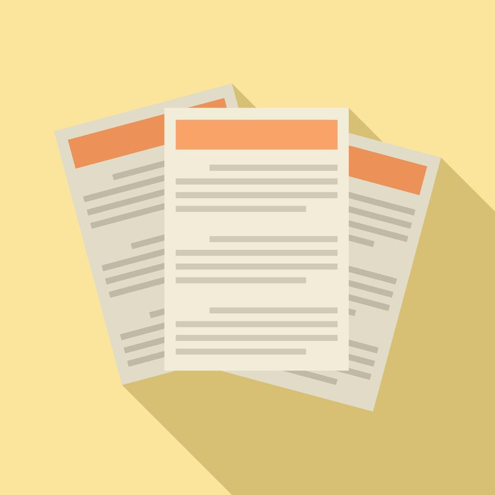 Conclusion papers icon, flat style vector