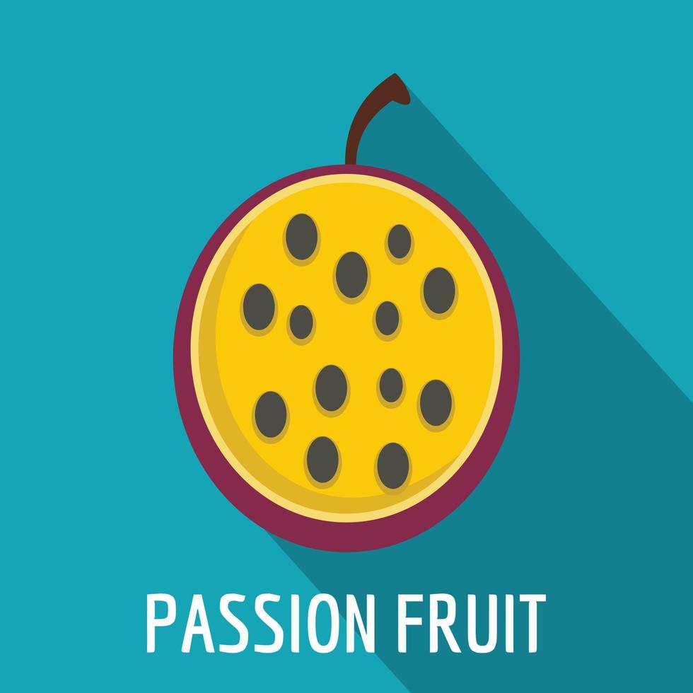 Passion fruit icon, flat style vector