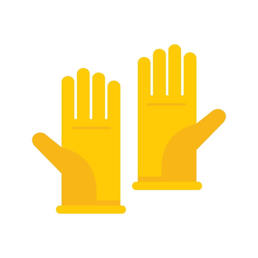 icono de guantes de goma, estilo plano vector