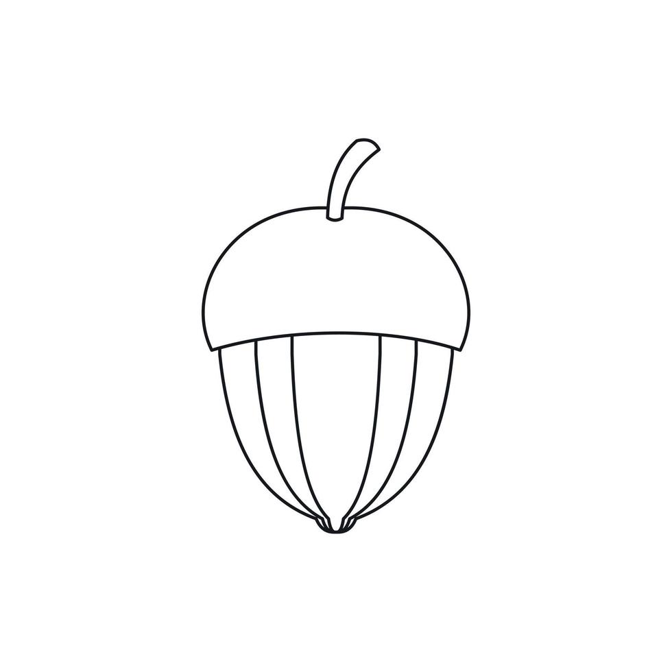 Acorn icon, outline style vector