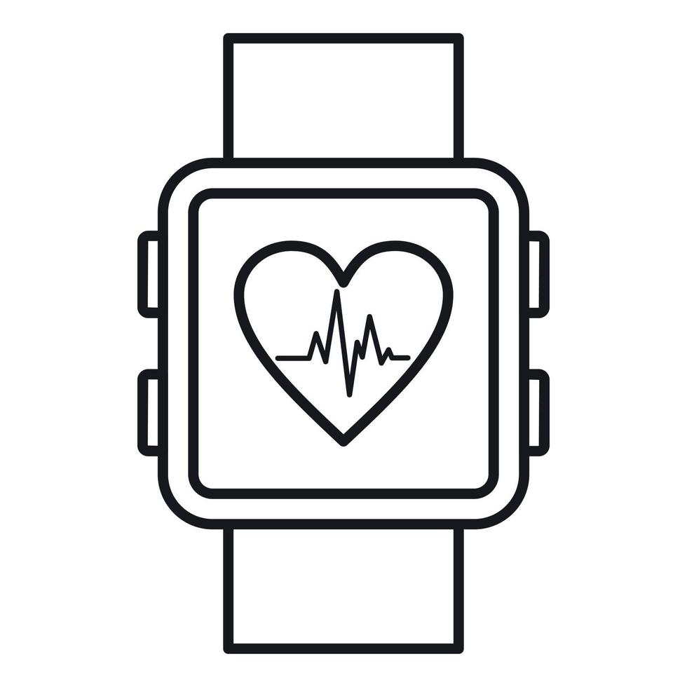 Smartwatch icon, outline style vector