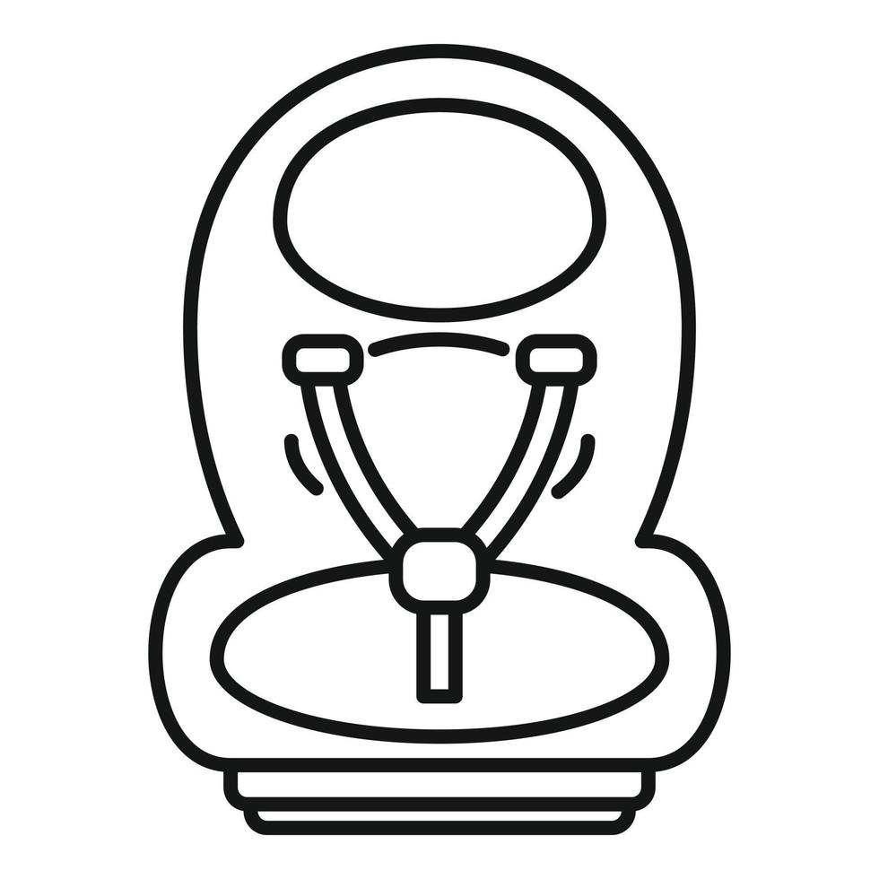icono de asiento de coche para niños pequeños, estilo de contorno vector