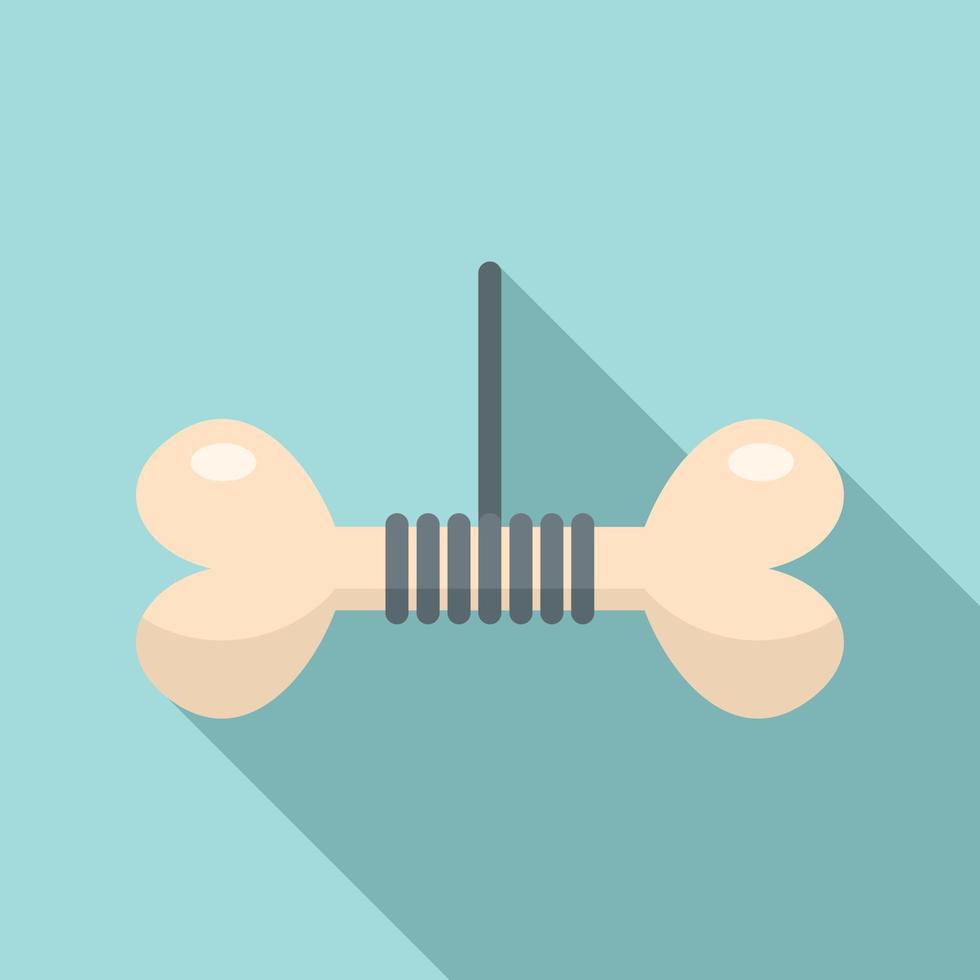 Dog training wire bone icon, flat style vector