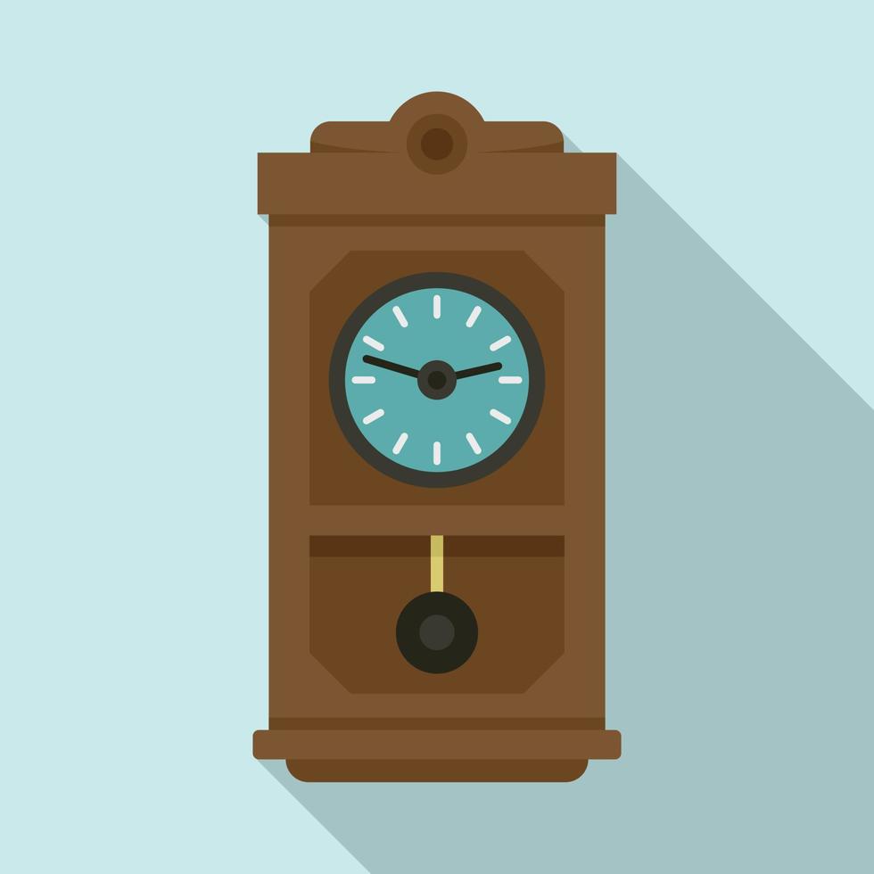 House pendulum clock icon, flat style vector