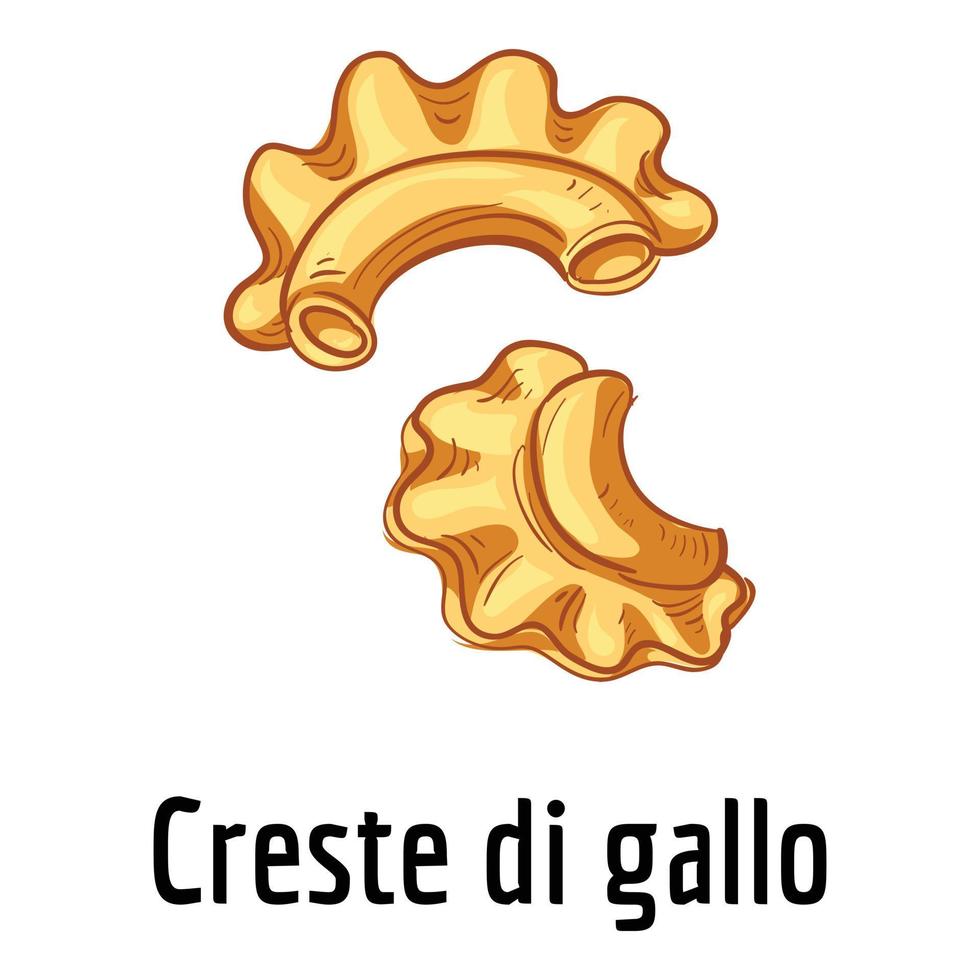 icono de cresta di gallo, estilo de dibujos animados vector