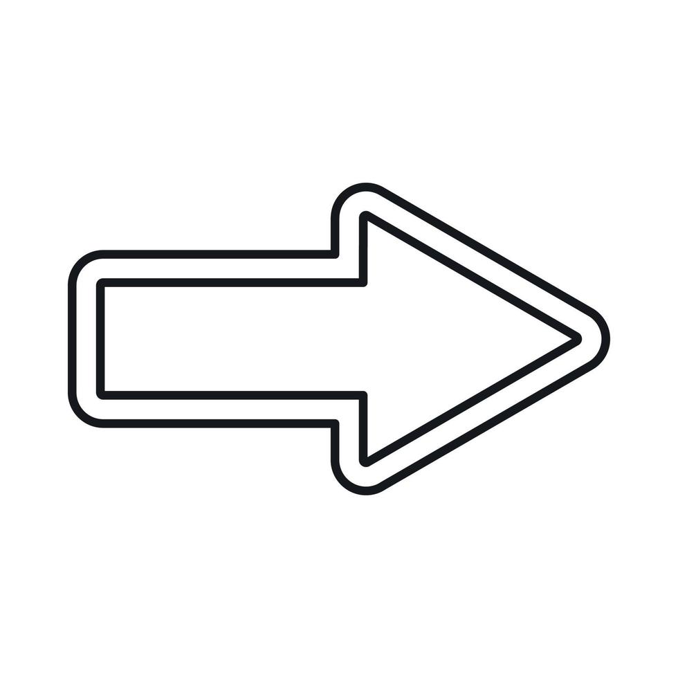 Right arrow icon, outline style vector