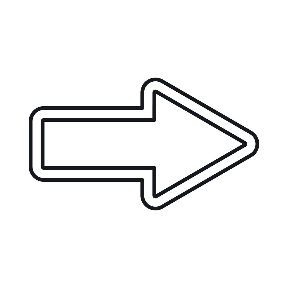 Right arrow icon, outline style vector