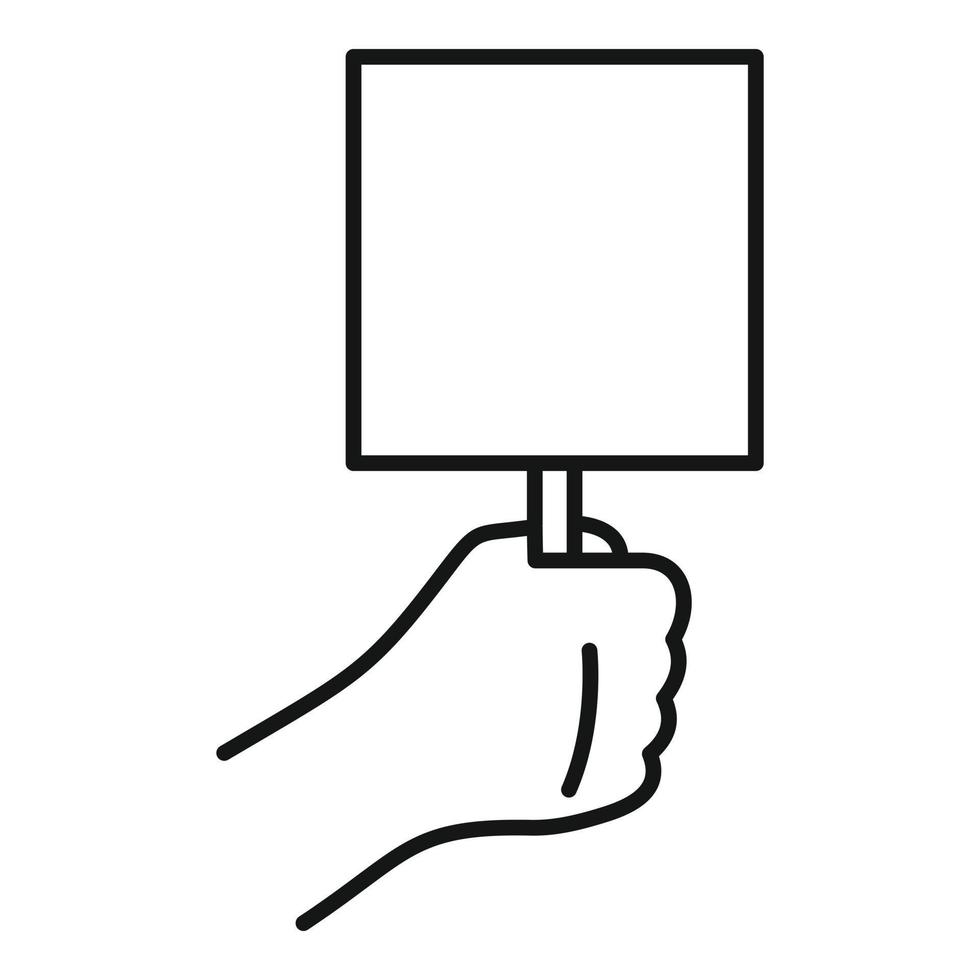 Hand poster icon, outline style vector