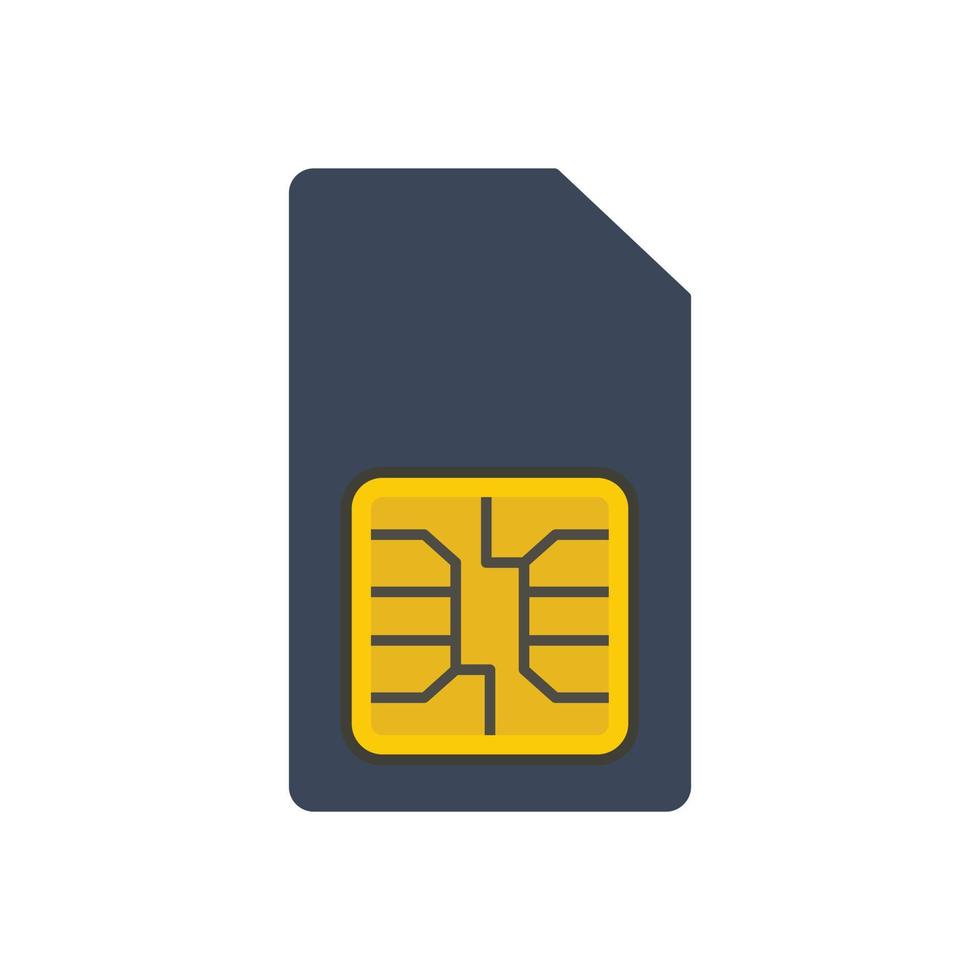 Phone sim card icon, flat style vector