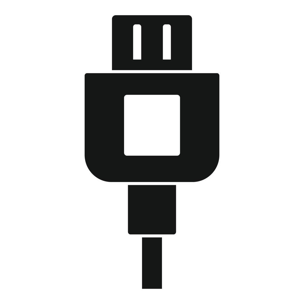 Broken phone cable icon, simple style vector