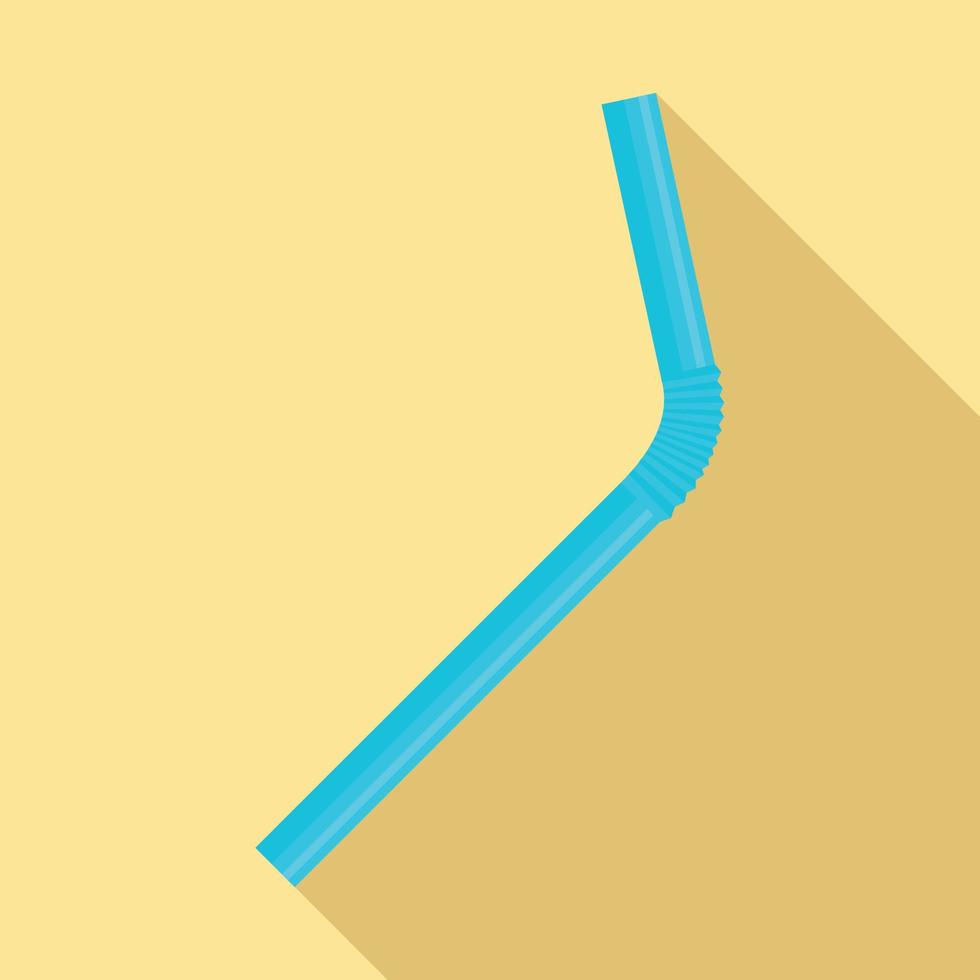 Plastic drink straw icon, flat style vector