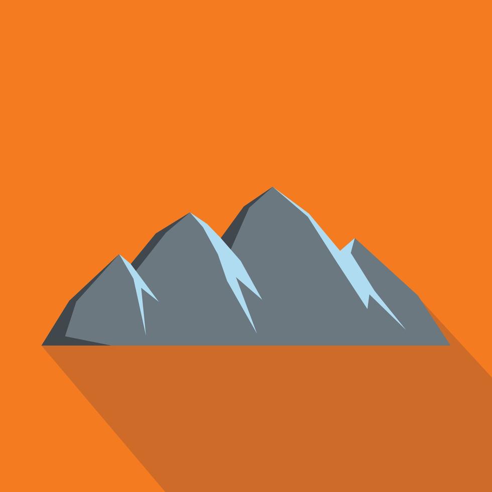 Large mountain icon, flat style. vector
