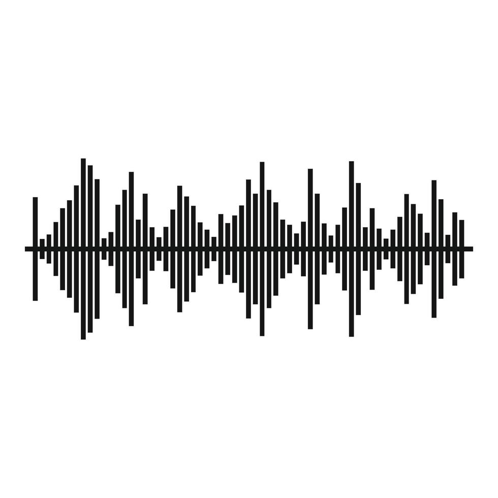 Equalizer player icon, simple black style vector
