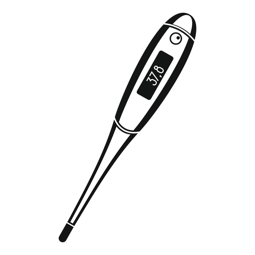 Digital thermometer icon, simple style vector