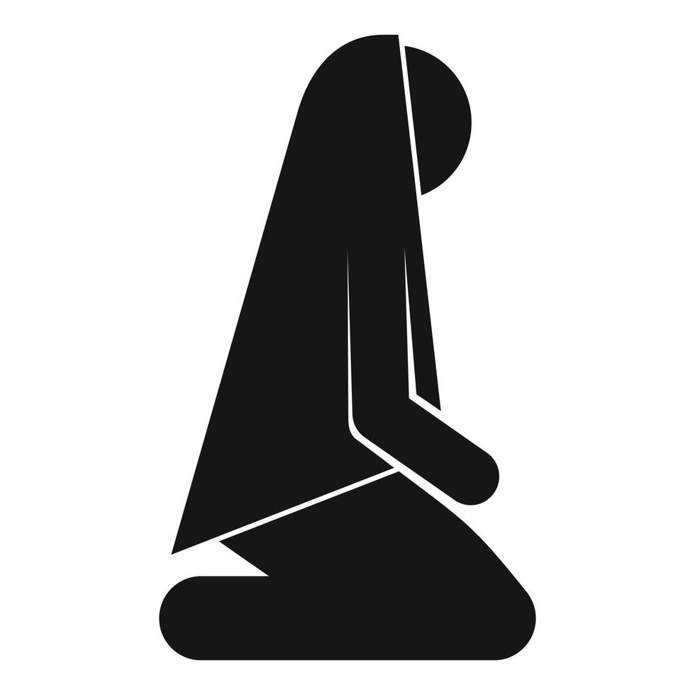 Woman namaz icon, simple style vector