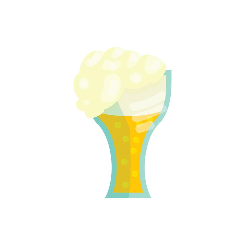 Glass of beer icon in cartoon style vector