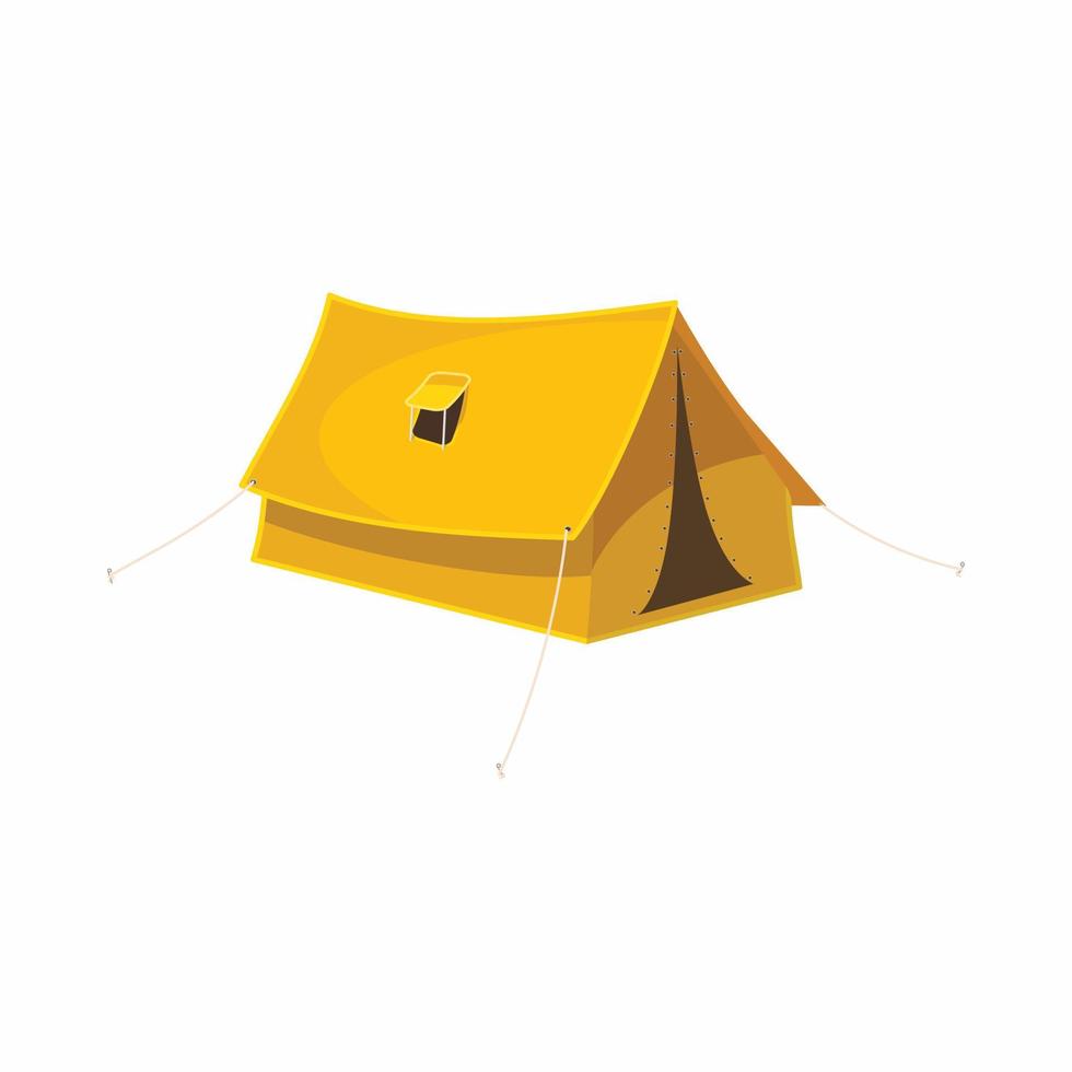 Tourist tent icon, cartoon style vector