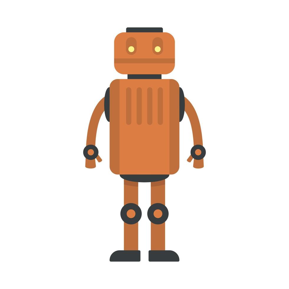 Old robot icon, flat style vector