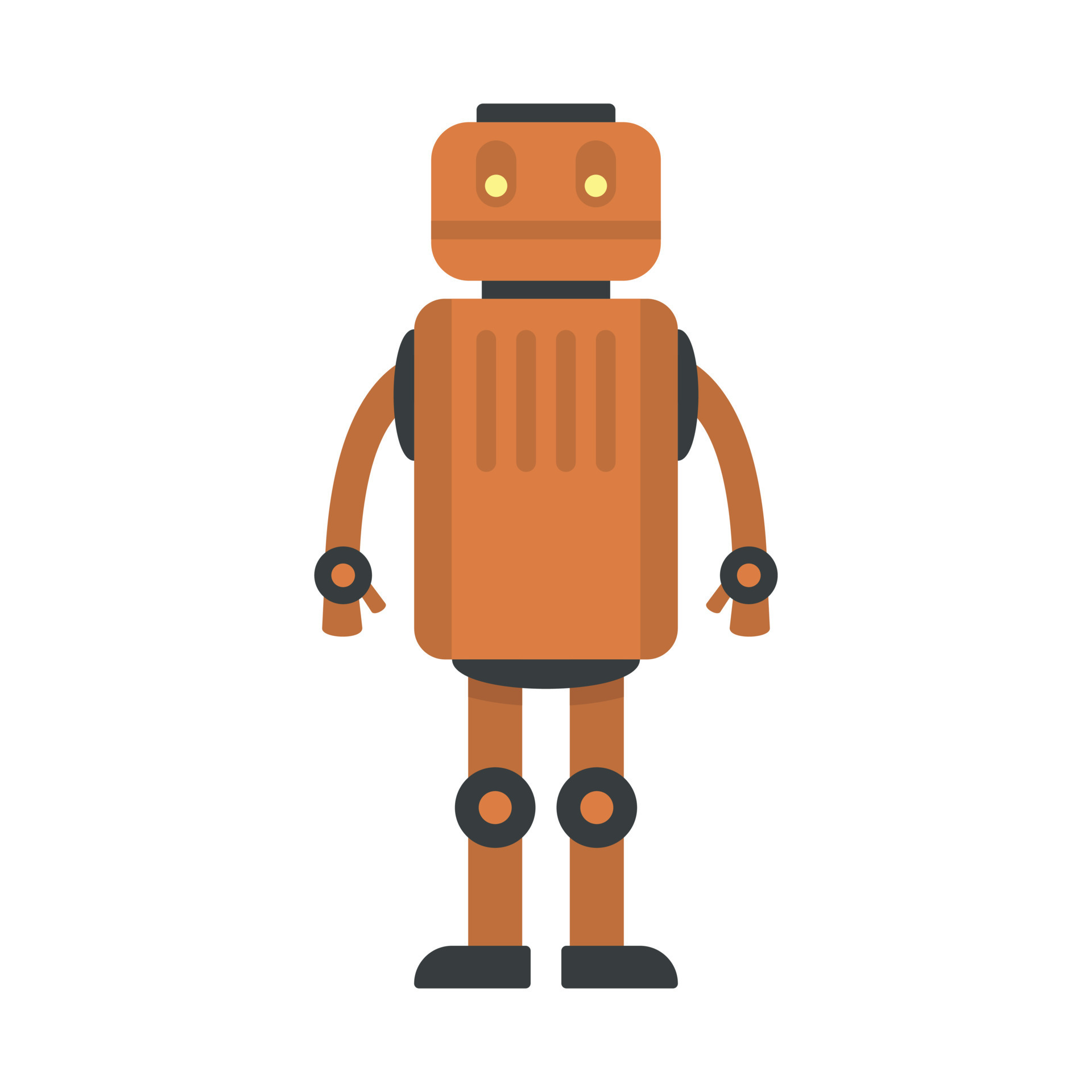 Old robot icon, flat style 14626925 Vector Art at Vecteezy