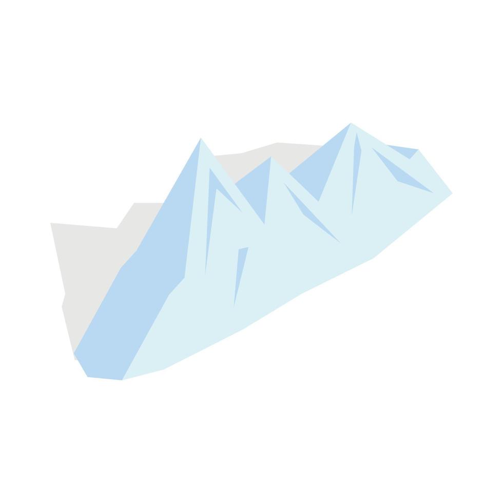 icono de montañas nevadas, estilo 3d isométrico vector