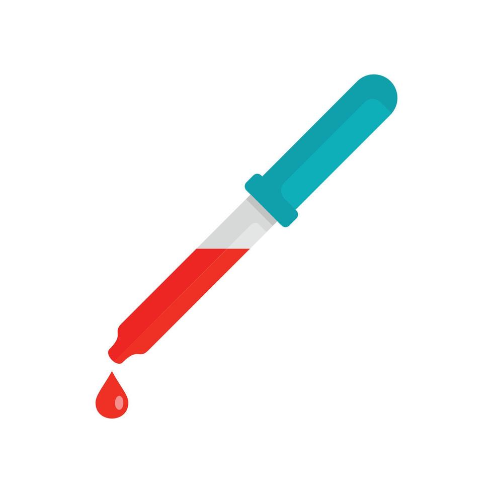 pipeta con icono de sangre, estilo plano vector