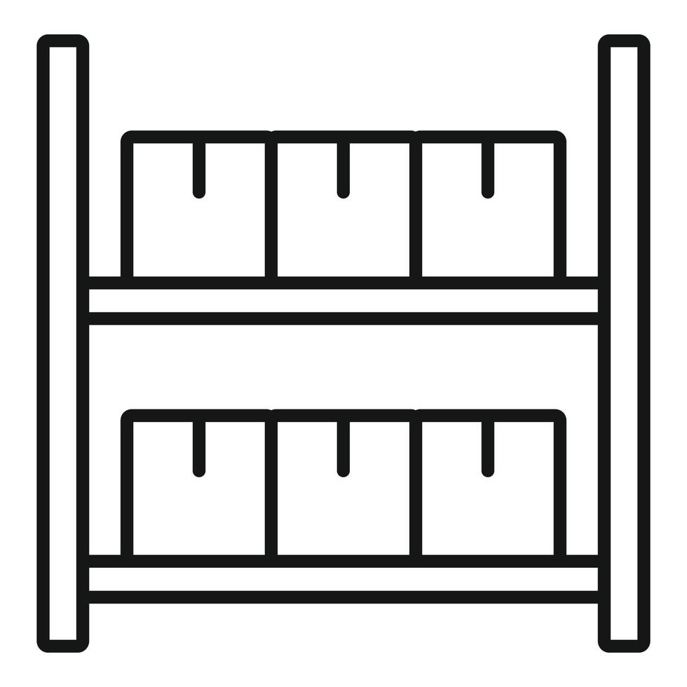 Parcel rack icon, outline style vector