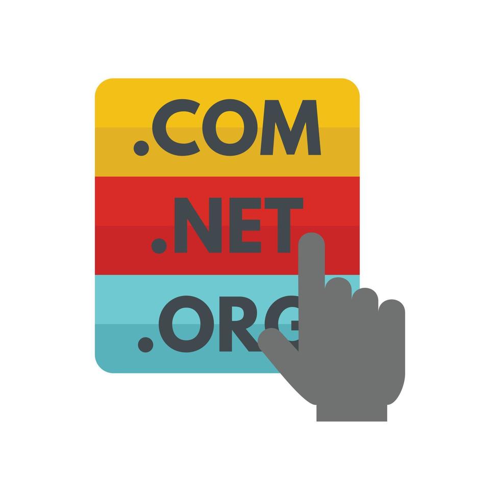 Domain icon, flat style vector