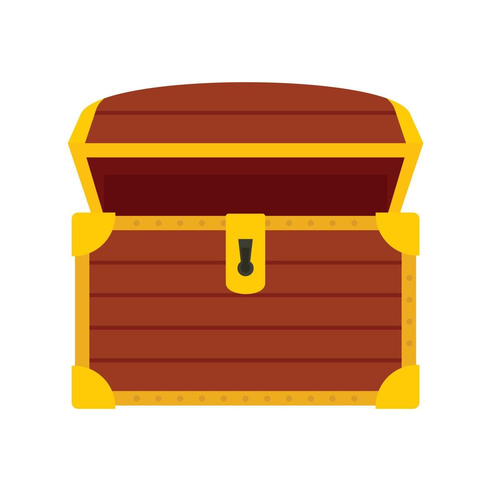 Open treasure chest icon, flat style vector