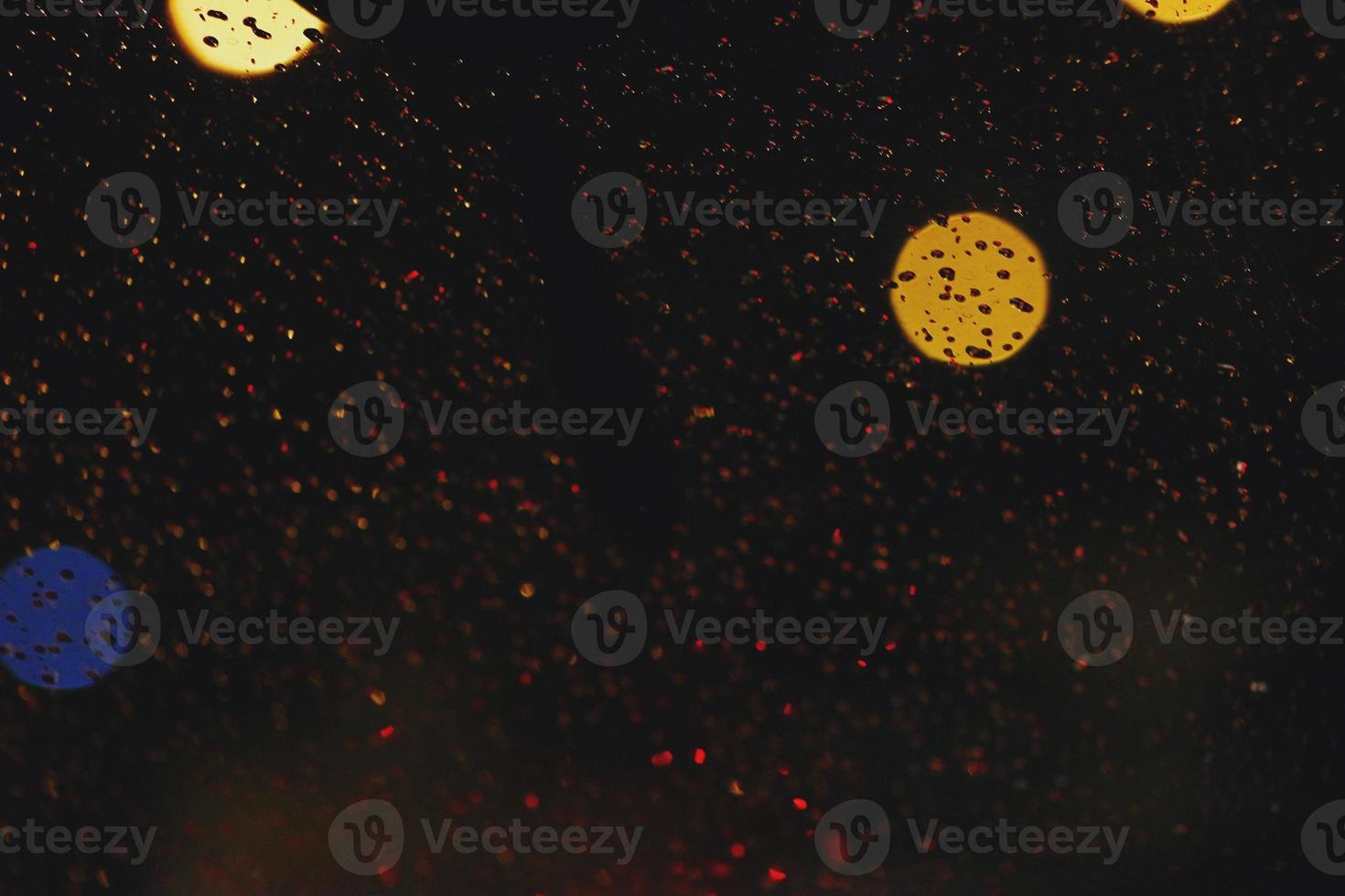 Bokeh Of City Lights Through The Window Of A Car photo