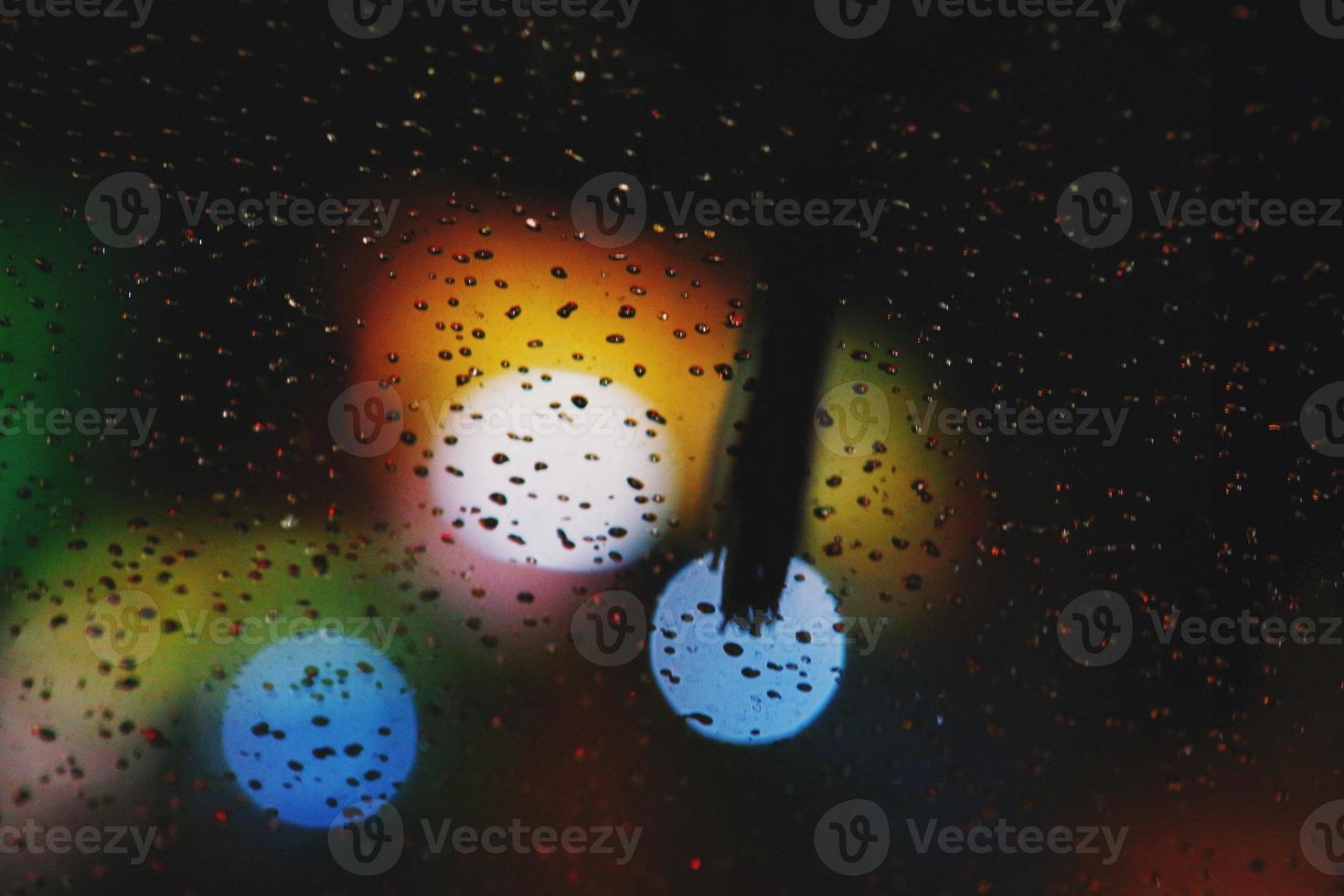 Bokeh Of City Lights Through The Window Of A Car photo