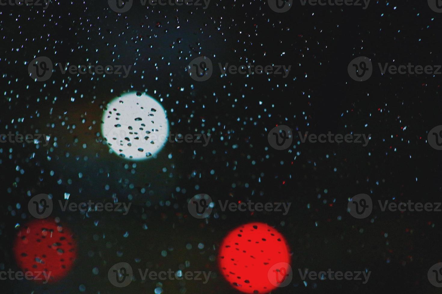 Bokeh Of City Lights Through The Window Of A Car photo