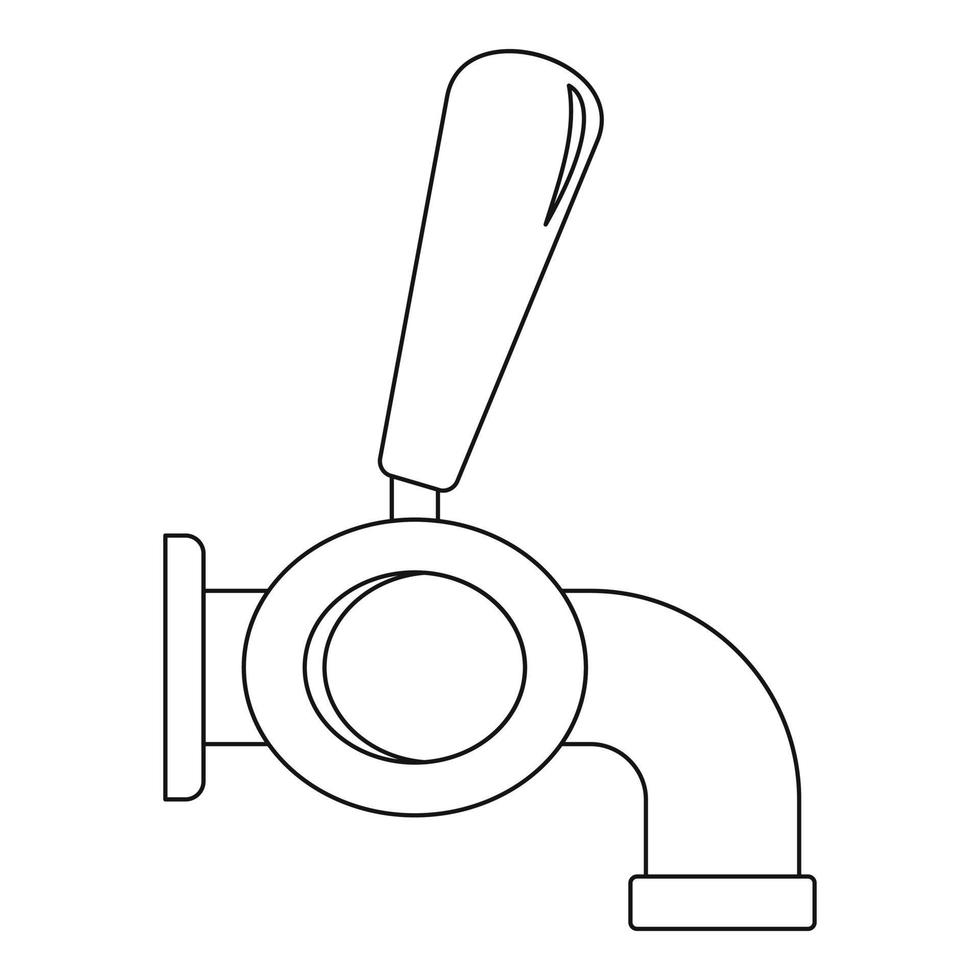 Beer tap icon, outline style. vector