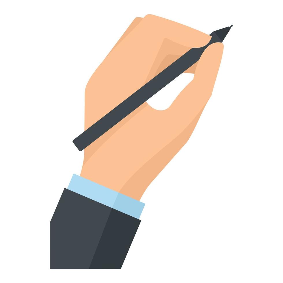 icono de escritura a mano, estilo plano vector