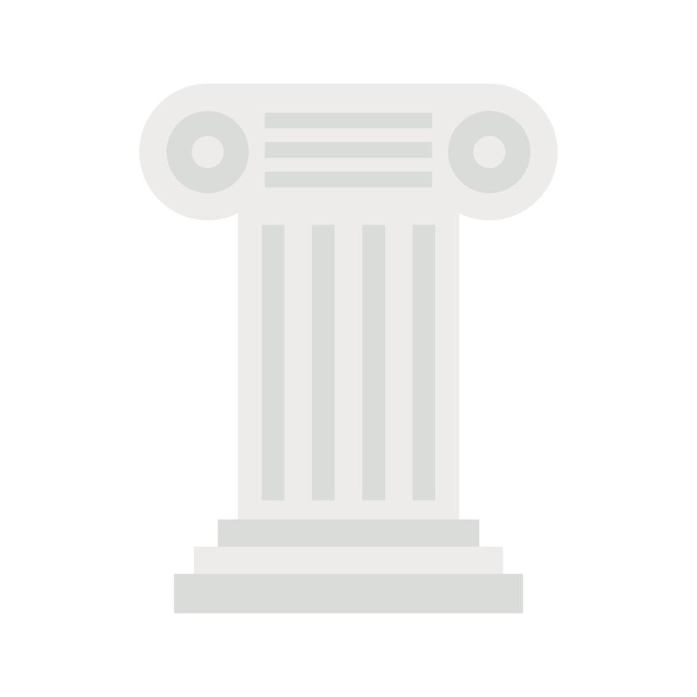 Ancient Ionic pillar icon, flat style vector