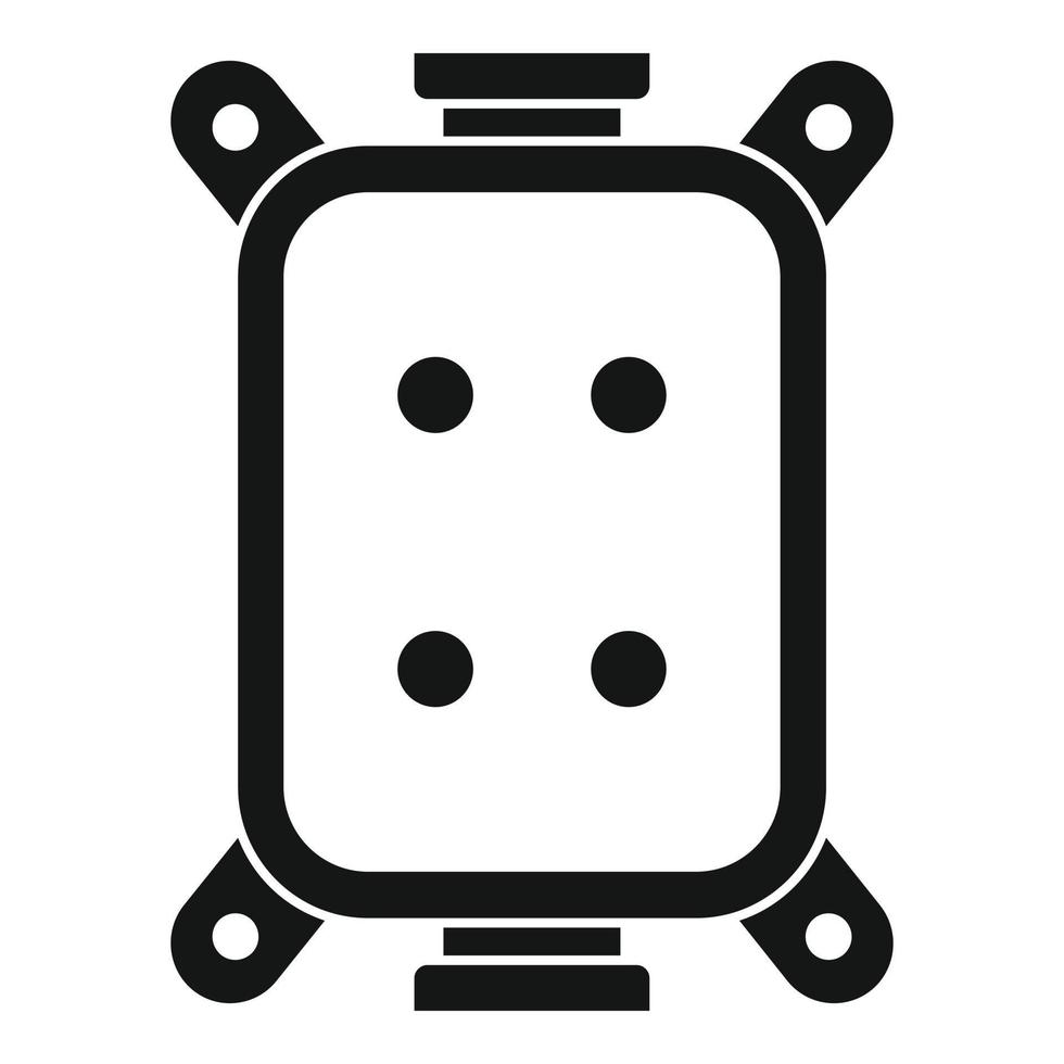Skydiver protection icon, simple style vector