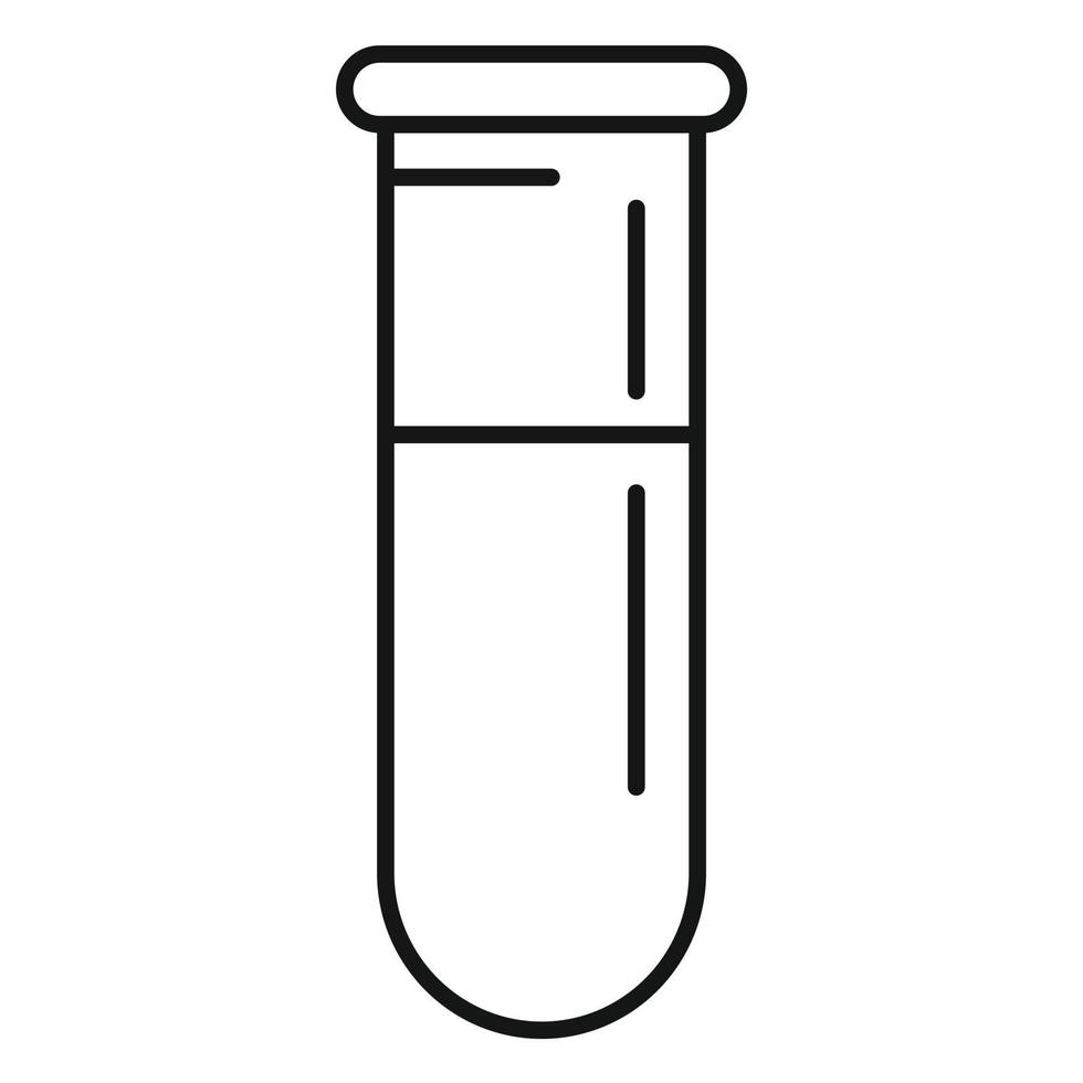 icono de tubo de análisis de sangre, estilo de esquema vector