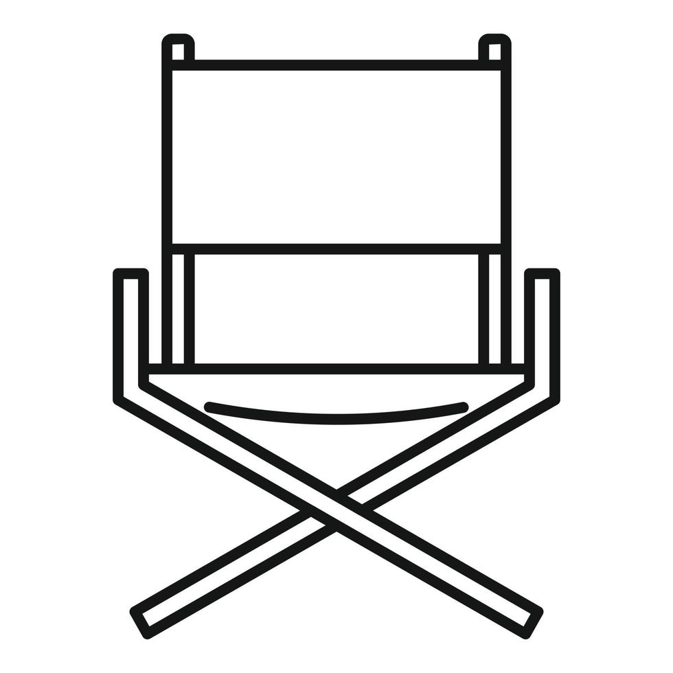 Folding textile chair icon, outline style vector