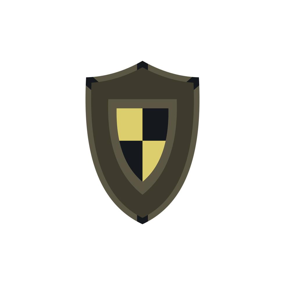 Heraldic shield icon, flat style vector