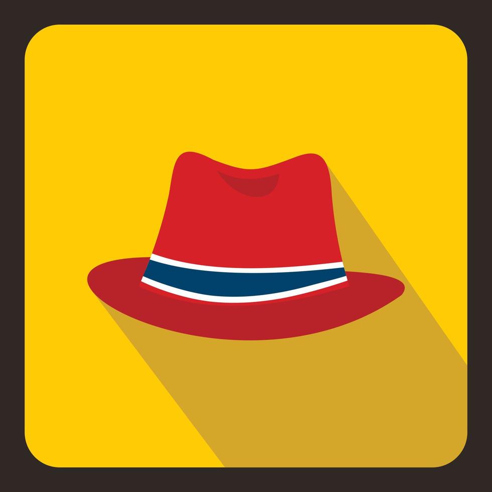 icono de sombrero rojo en estilo plano vector