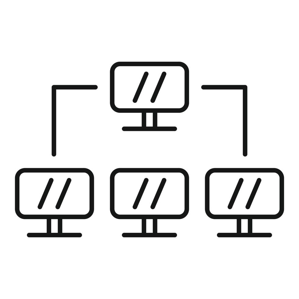 Computer network icon, outline style vector