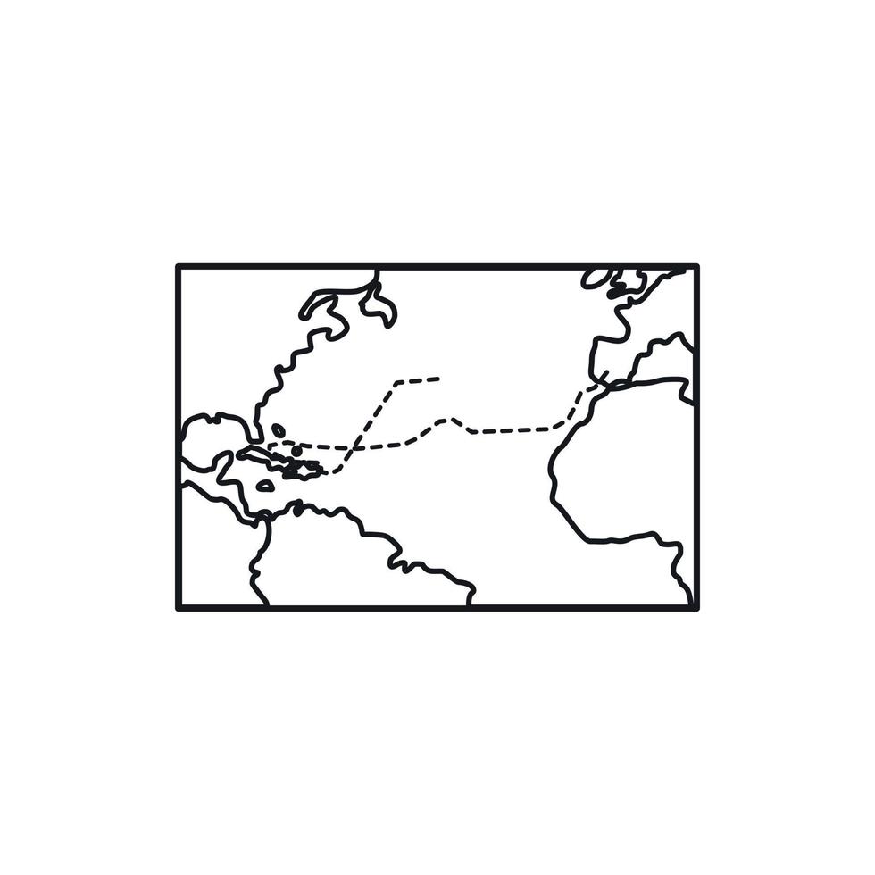 Columbus voyage map icon, outline style vector