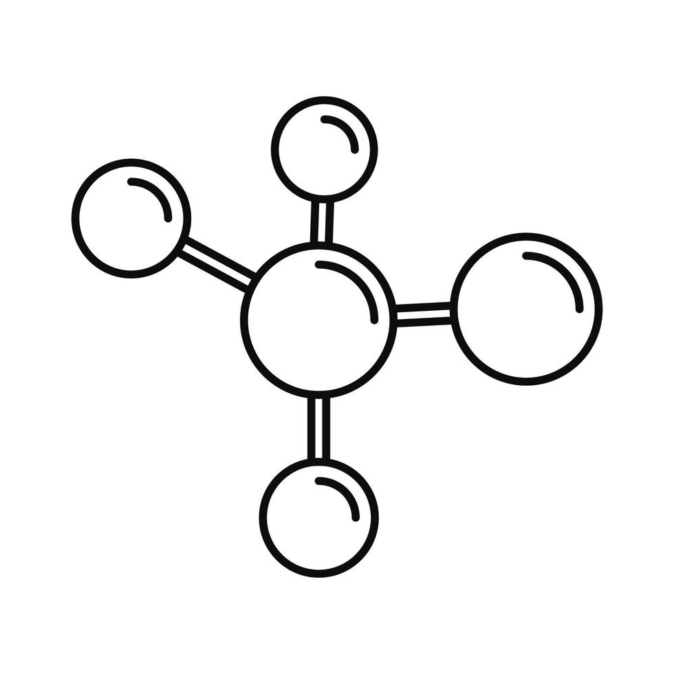 icono de molécula química, estilo de esquema vector