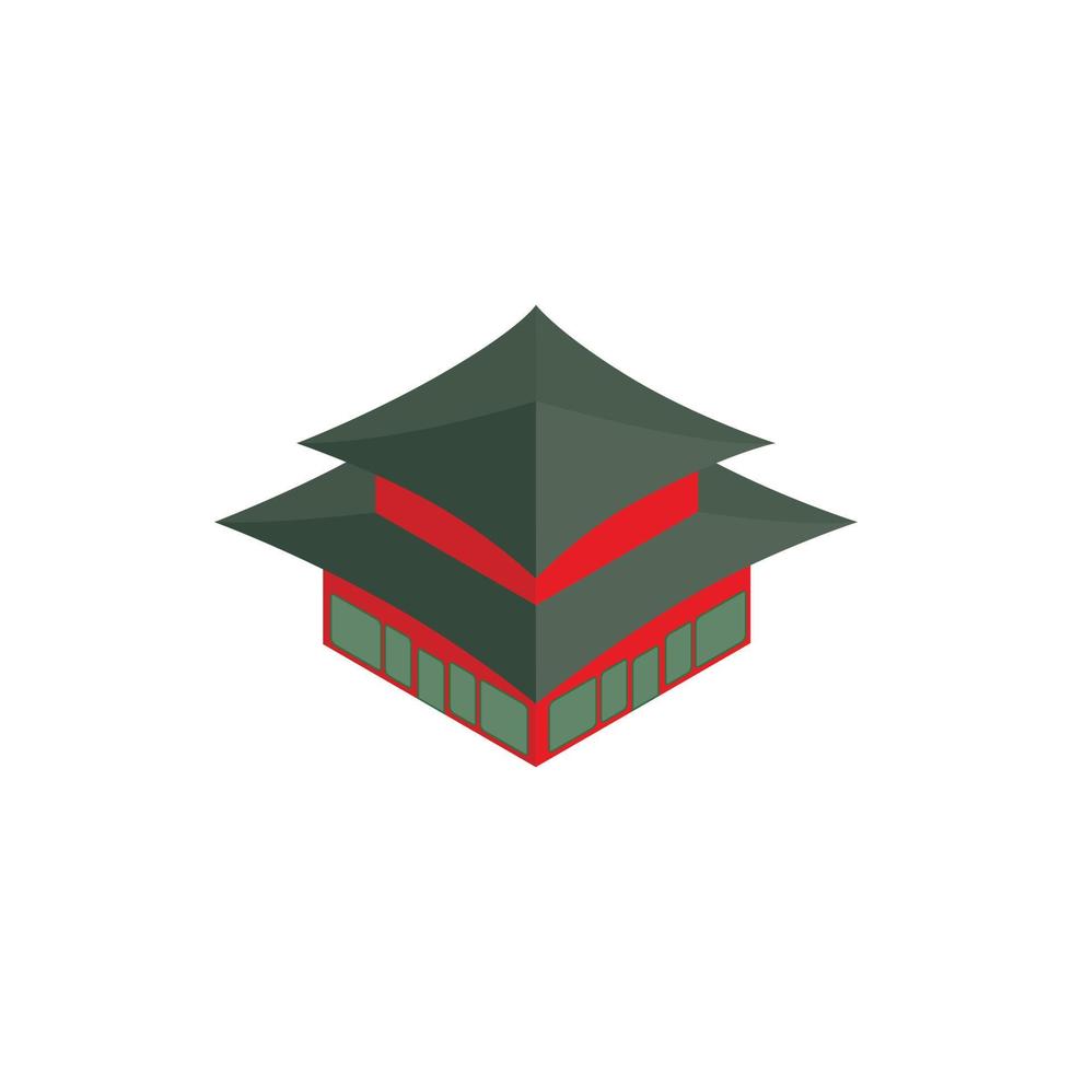 Pagoda in South Korea icon, isometric 3d style vector