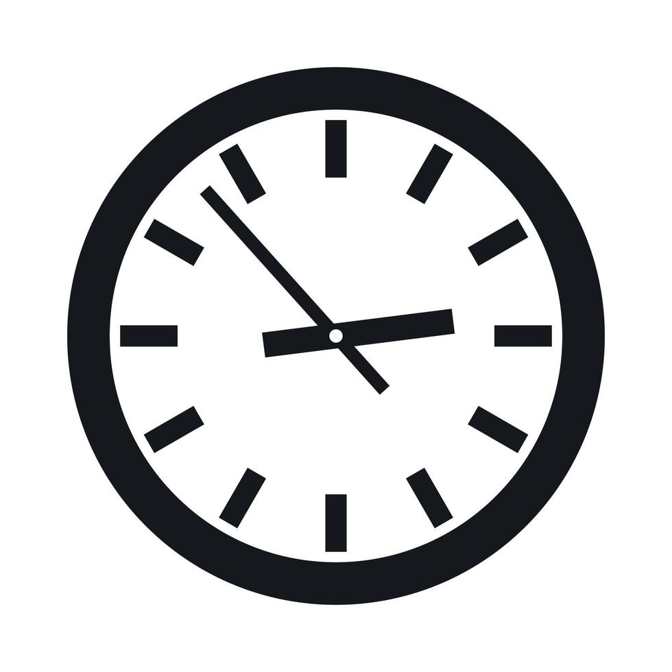 icono de reloj, estilo simple vector