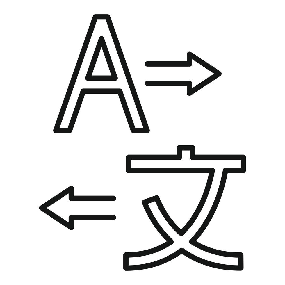 icono de traductor, estilo de contorno vector