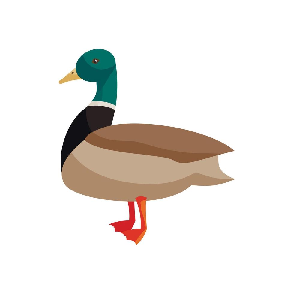 icono de pato, estilo de dibujos animados vector