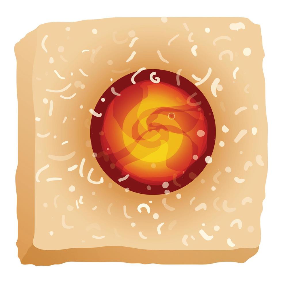 Abstract jelly biscuit icon, cartoon style vector