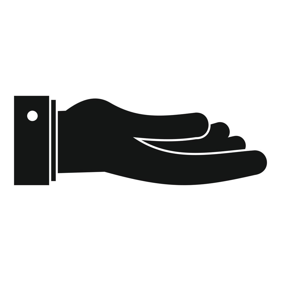 Hand ask icon, simple black style vector