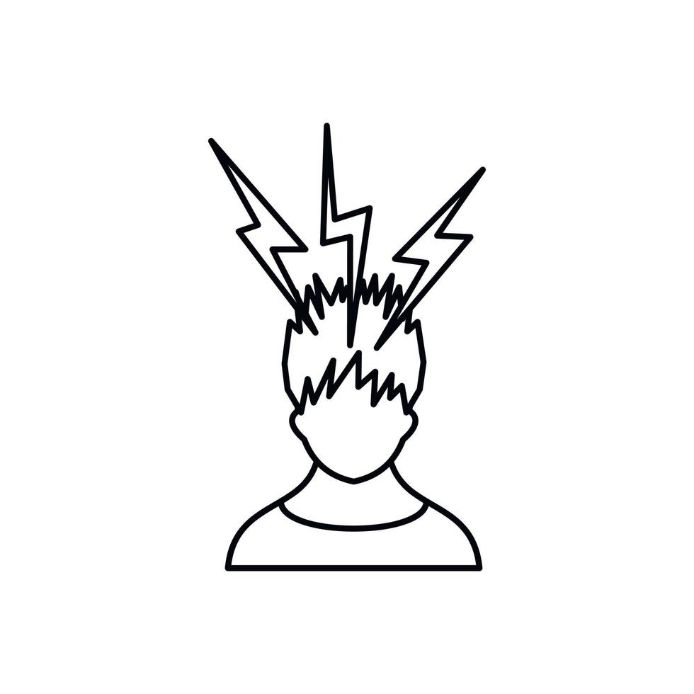 Lightning above the head of man icon vector